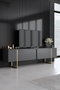 Hanah Home Conjunto de muebles de salón Luxe, Antracita y Oro